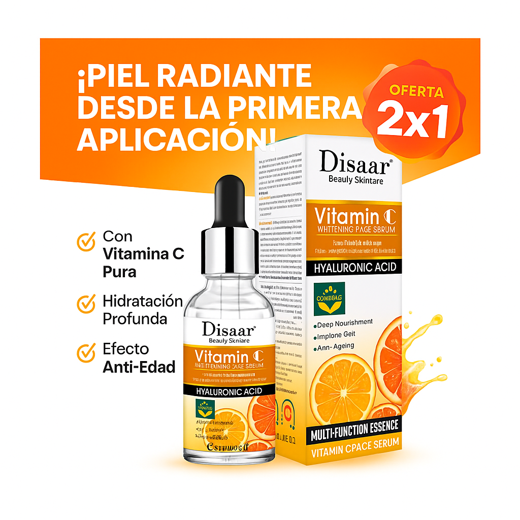 Sérum Facial Vitamina C + Ácido Hialurónico