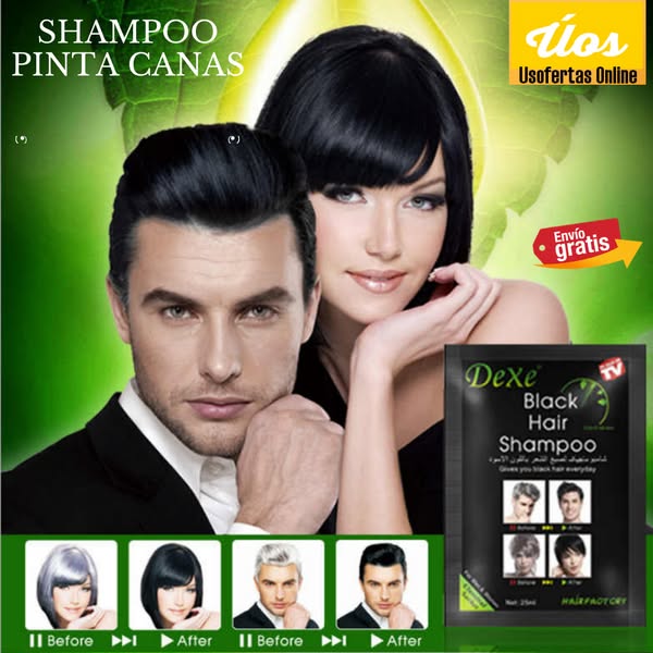 Shampoo Pinta Canas Negro - Caja 25ml X10 Sobres