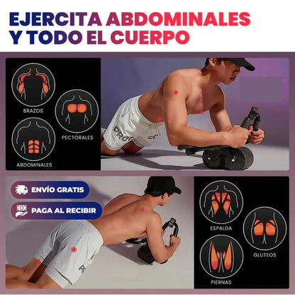 Rueda Abdominal Premium Soporte Con Auto Rebote
